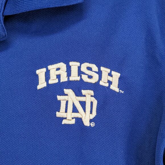 Pro Edge Men's Polo Shirt Blue Medium Short Sleeve Pullover Notre Dame Irish - Picture 4 of 14